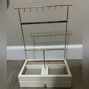Elegant Jewelry Organizer with Gold Accents